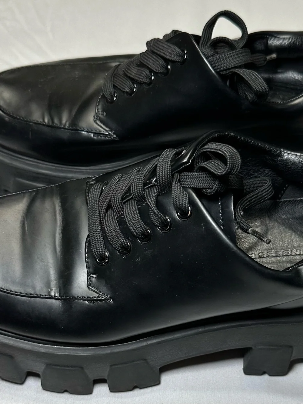 Princess Polly Mia Black Chunky Platform Oxfords Sz 9